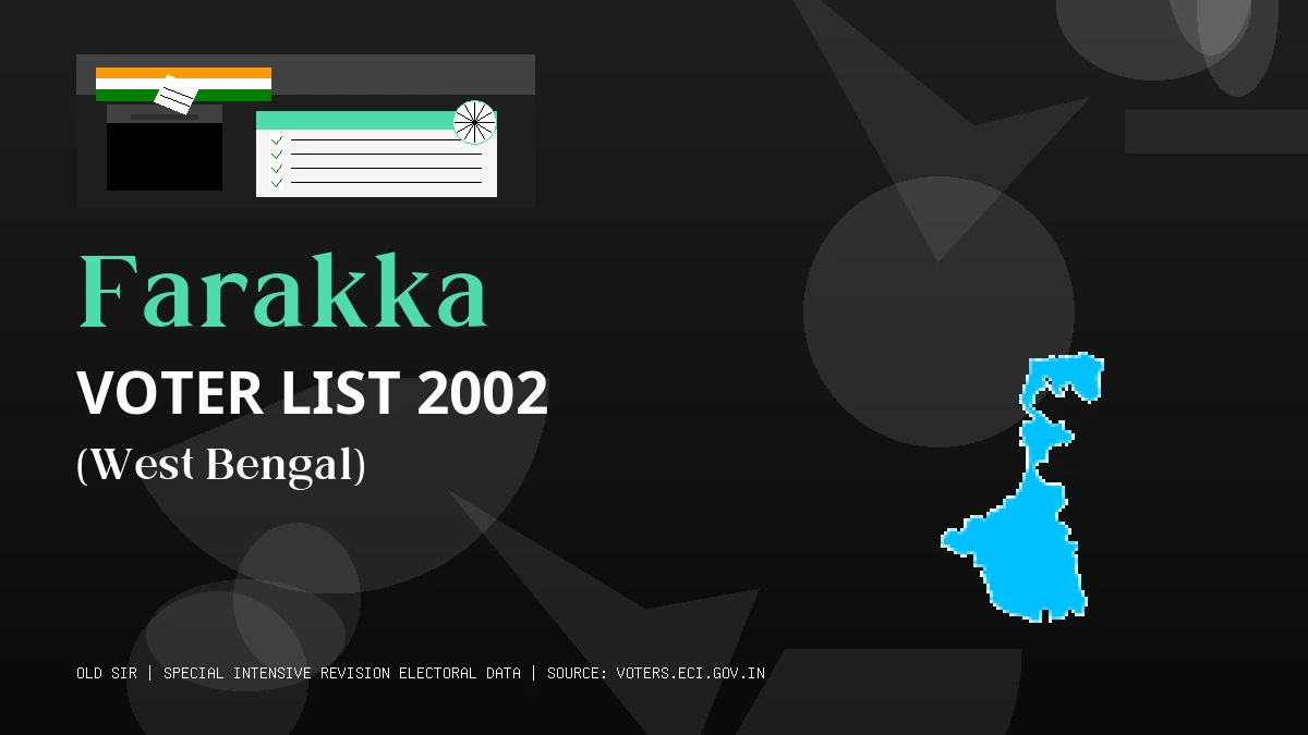 Farakka Voter List 2002 PDF Download West Bengal