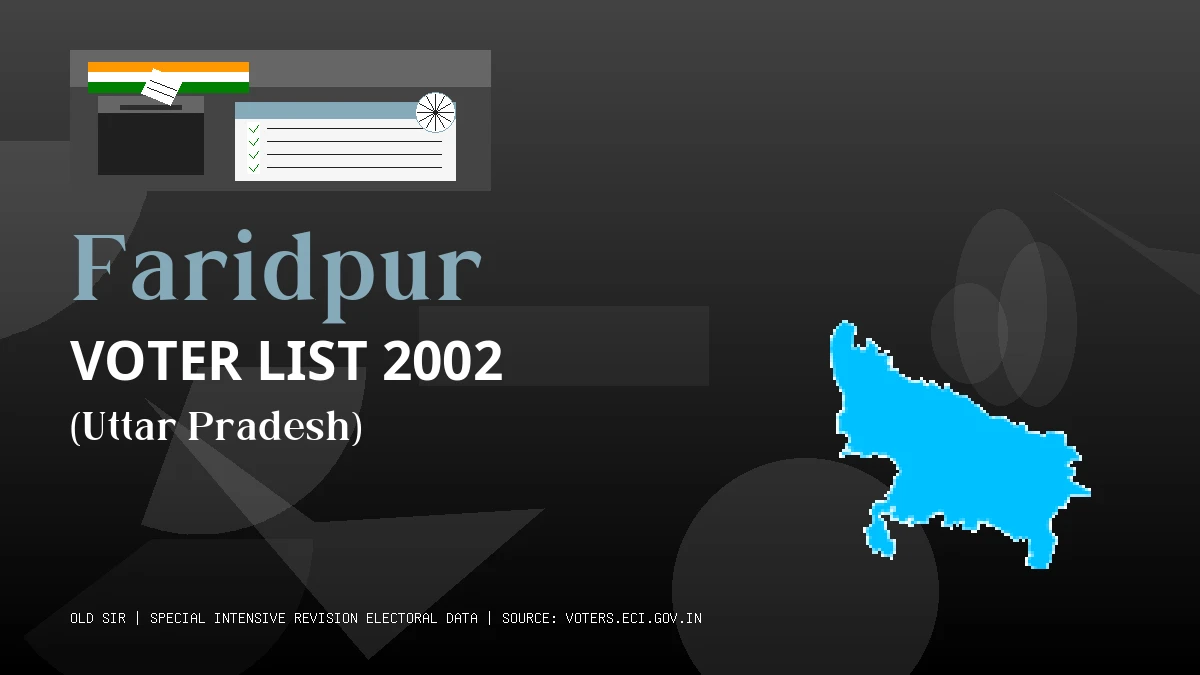 Faridpur Voter List 2002 PDF Download Uttar Pradesh