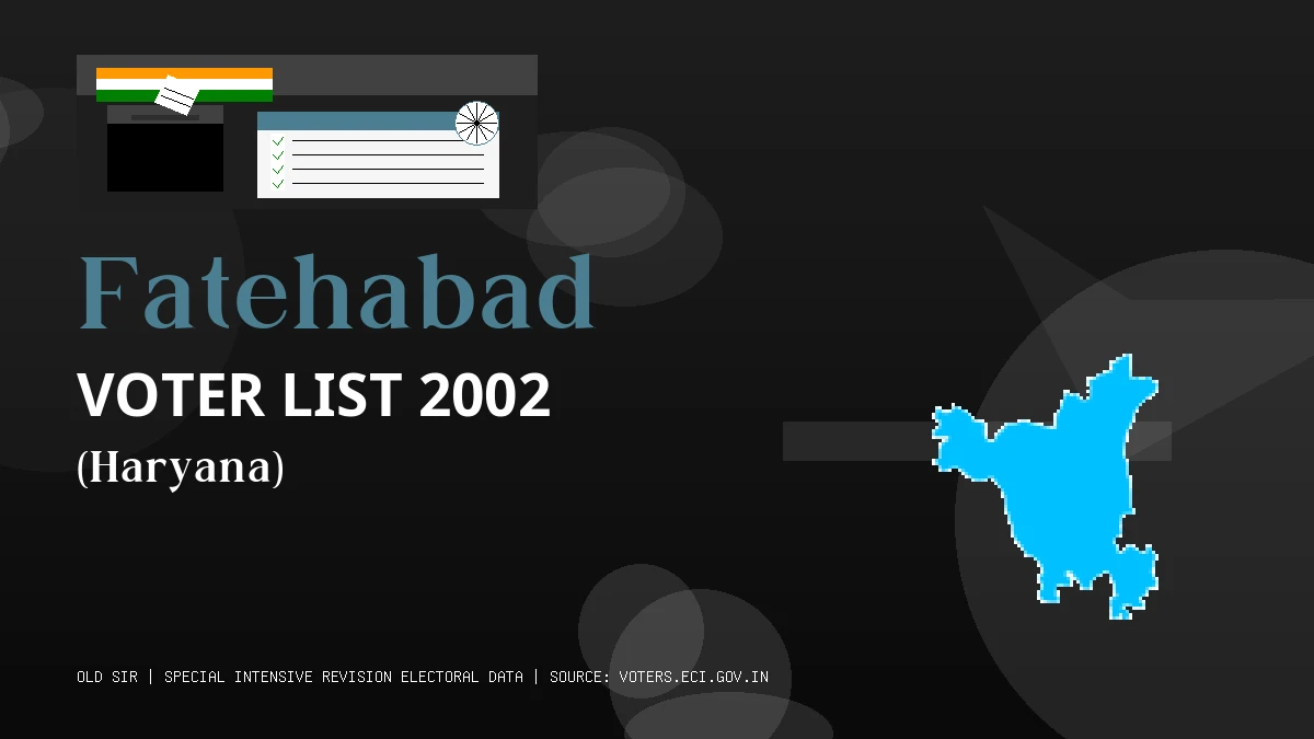 Fatehabad Voter List 2002 PDF Download Haryana