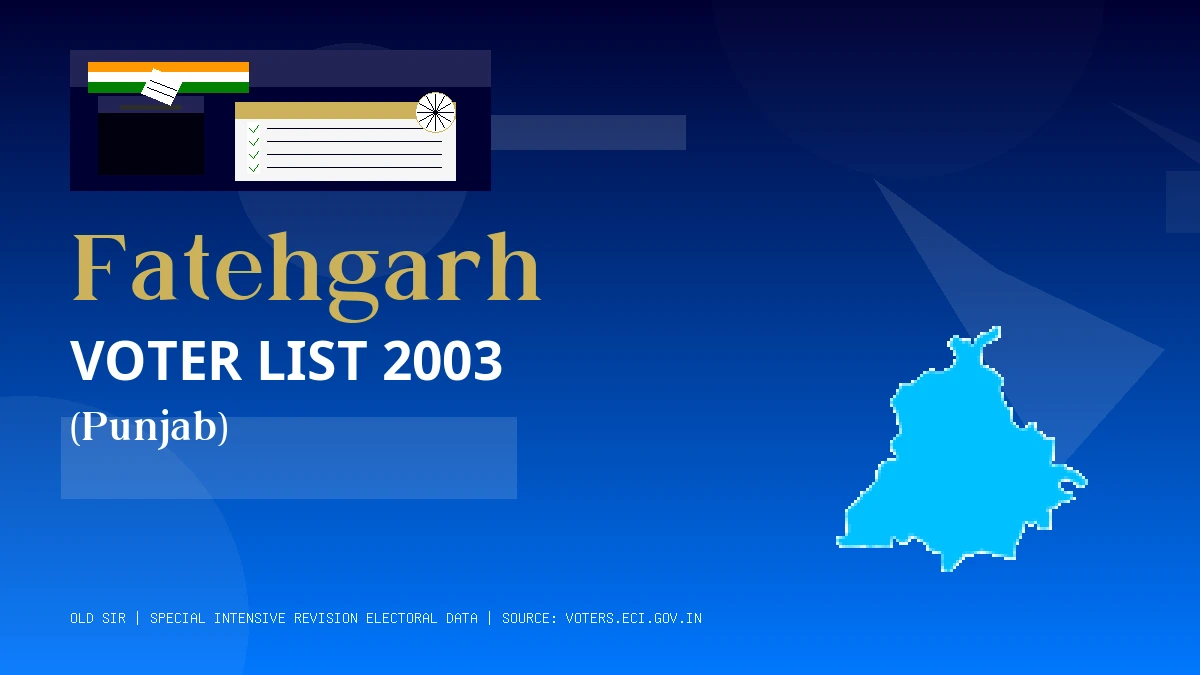 Fatehgarh Voter List 2003 PDF Download Punjab