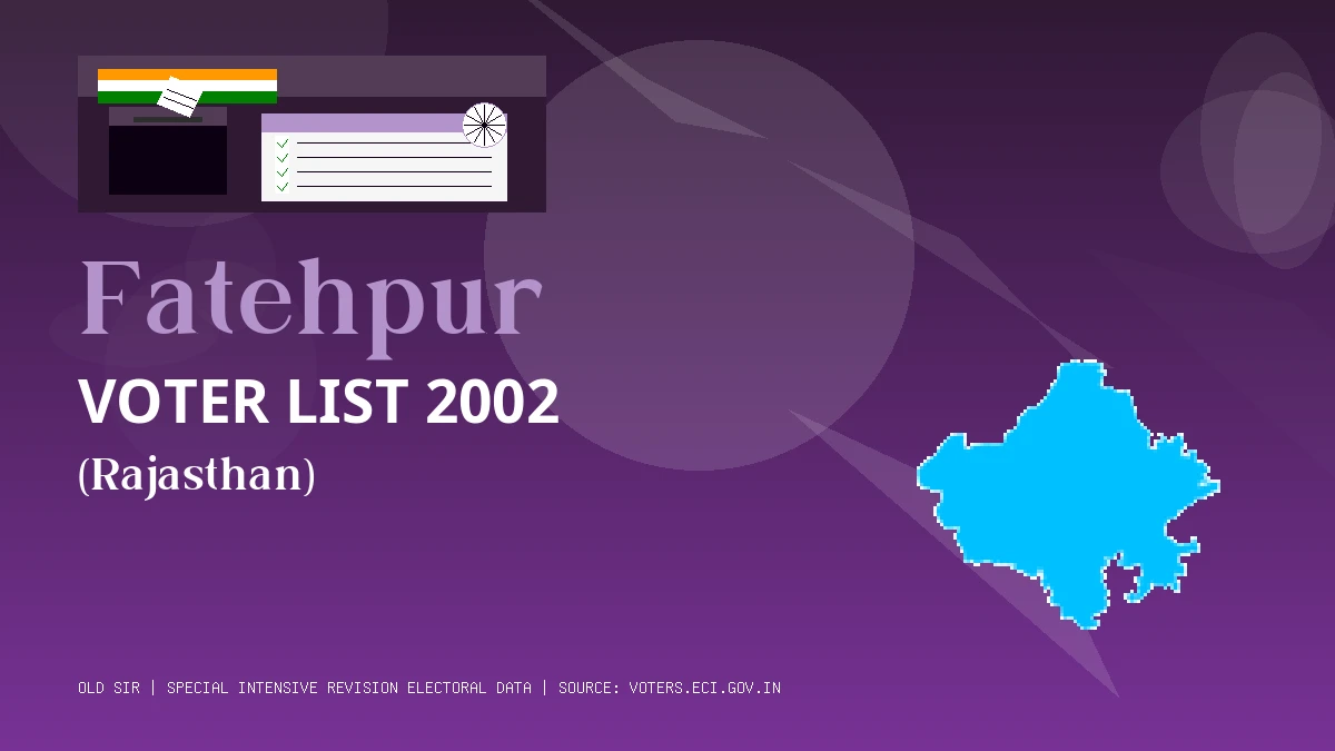 Fatehpur Voter List 2002 PDF Download Rajasthan