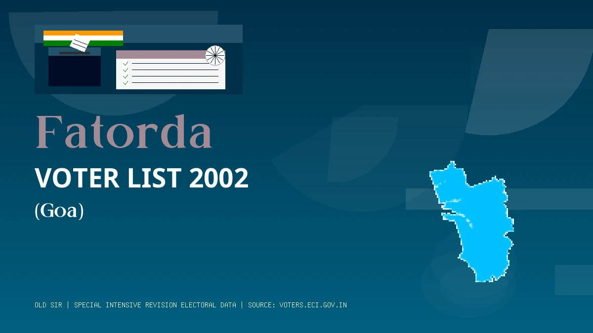 Fatorda Voter List 2002 PDF Download Goa
