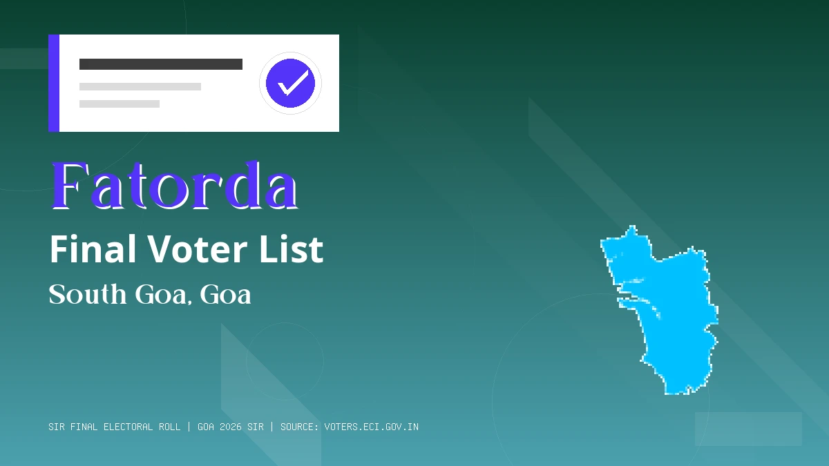 Fatorda Final Voter List Goa