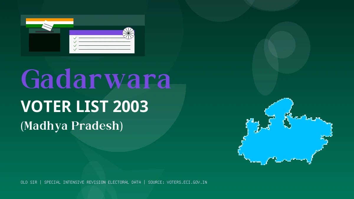 Gadarwara Voter List 2003 PDF Download Madhya Pradesh