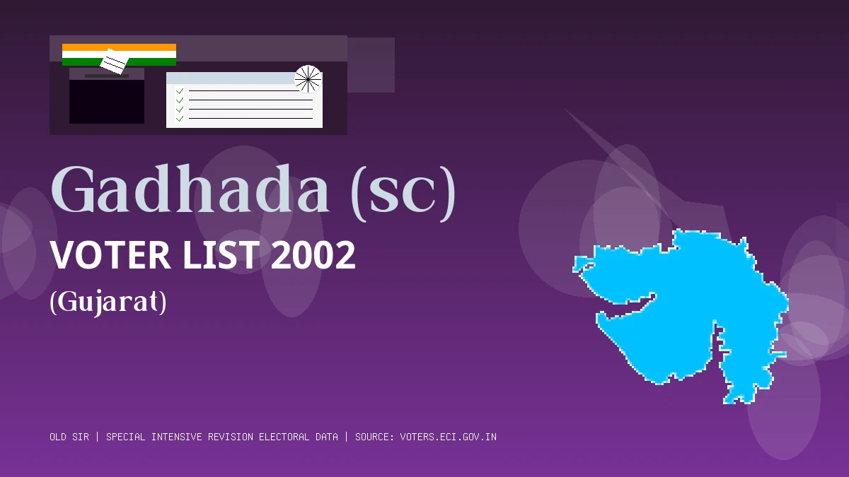 Gadhada (sc) Voter List 2002 PDF Download Gujarat