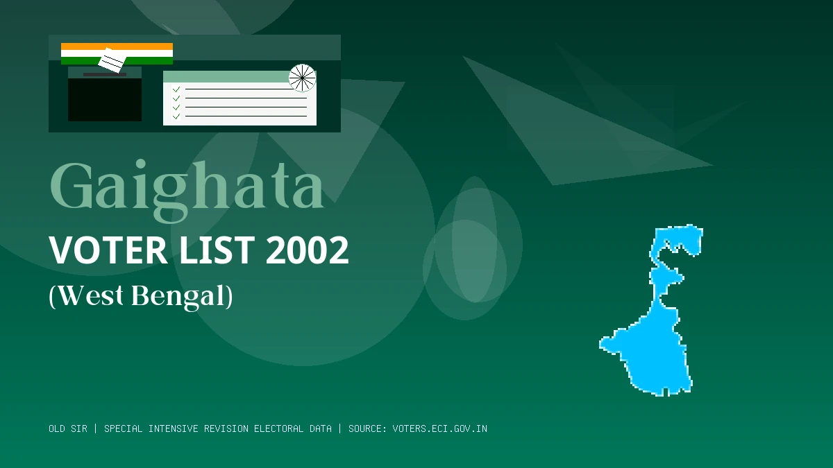Gaighata Voter List 2002 PDF Download West Bengal