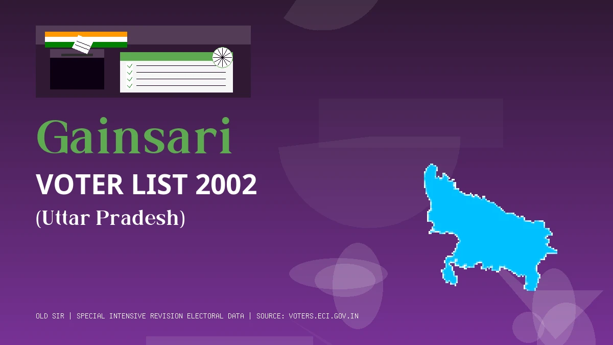 Gainsari Voter List 2002 PDF Download Uttar Pradesh