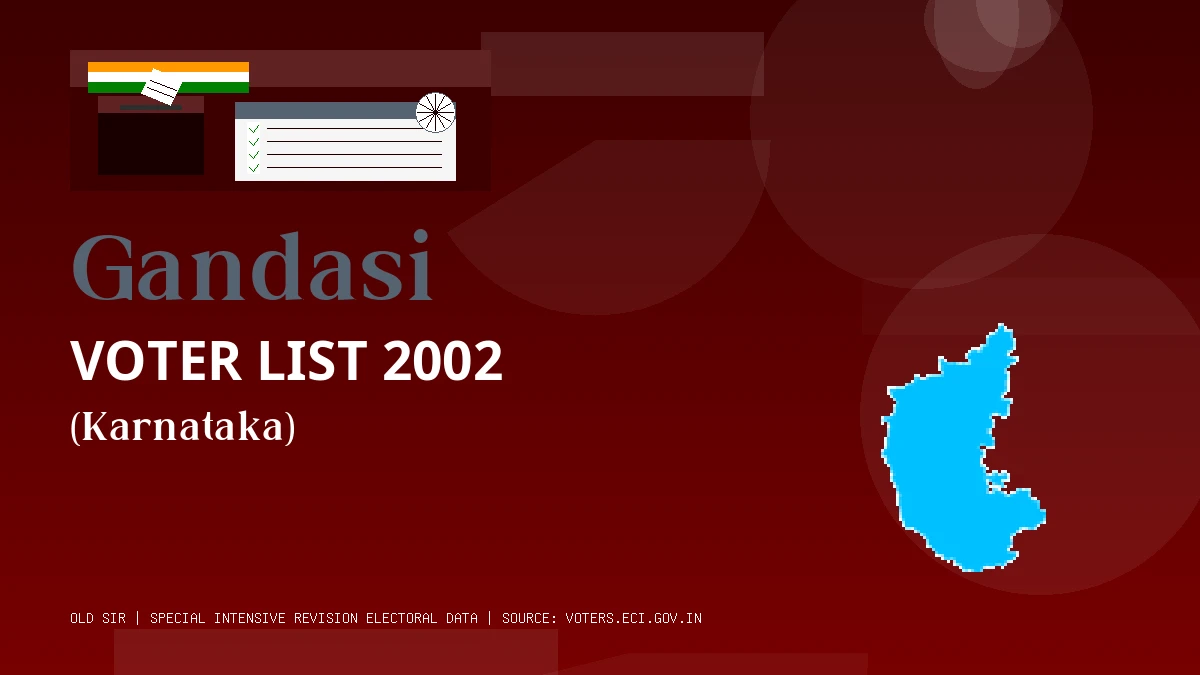Gandasi Voter List 2002 PDF Download Karnataka