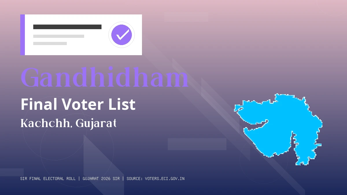 Gandhidham Final Voter List Gujarat