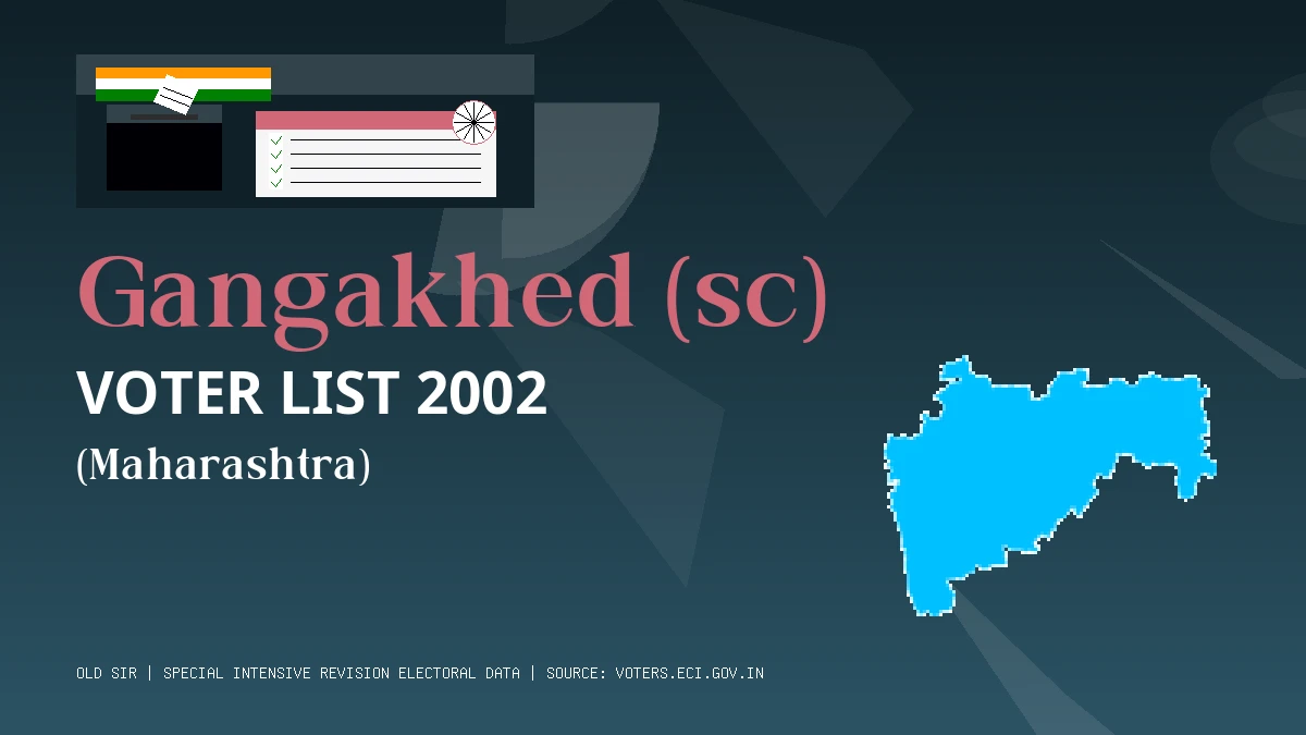 Gangakhed (sc) Voter List 2002 PDF Download Maharashtra