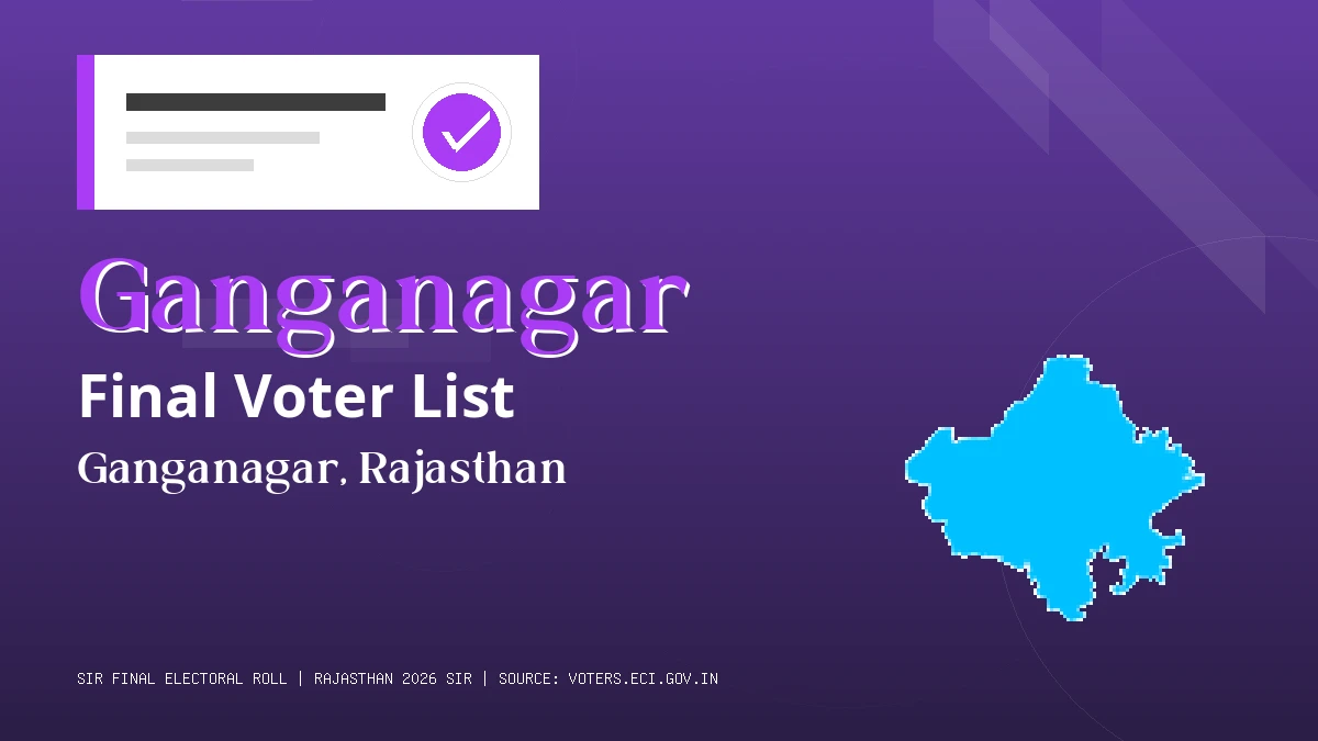 Ganganagar Final Voter List Rajasthan