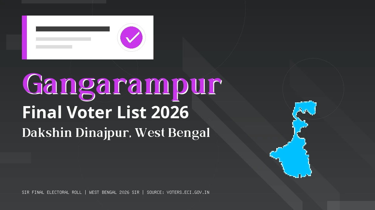 Gangarampur Final Voter List 2026 West Bengal