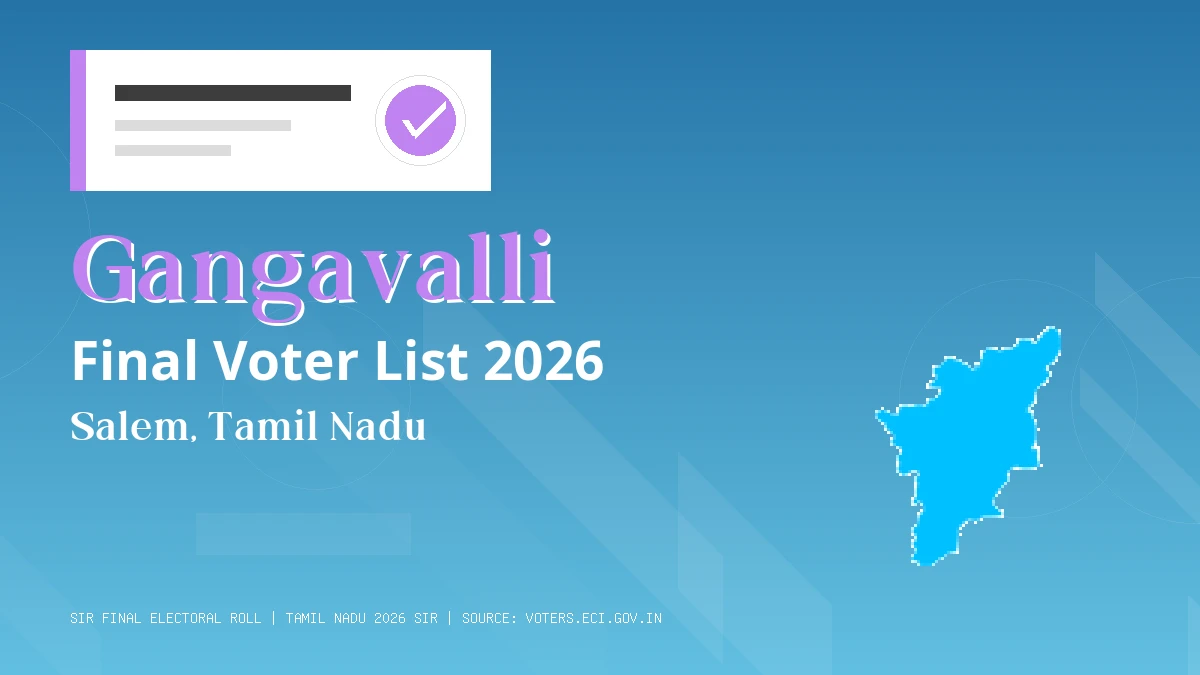 Gangavalli Final Voter List 2026 Tamil Nadu