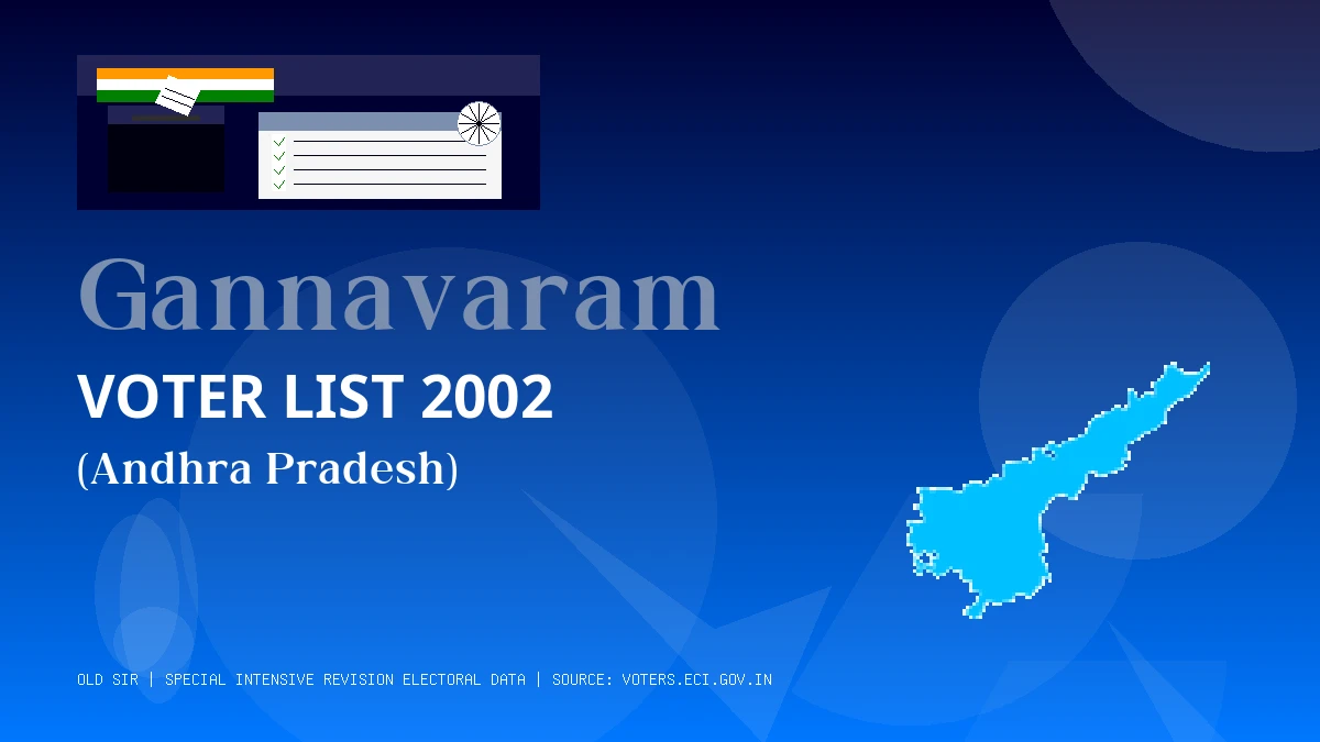 Gannavaram Voter List 2002 PDF Download Andhra Pradesh