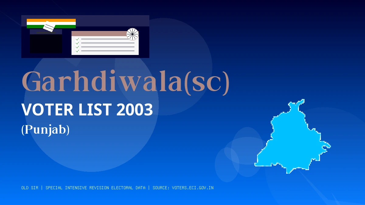 Garhdiwala(sc) Voter List 2003 PDF Download Punjab