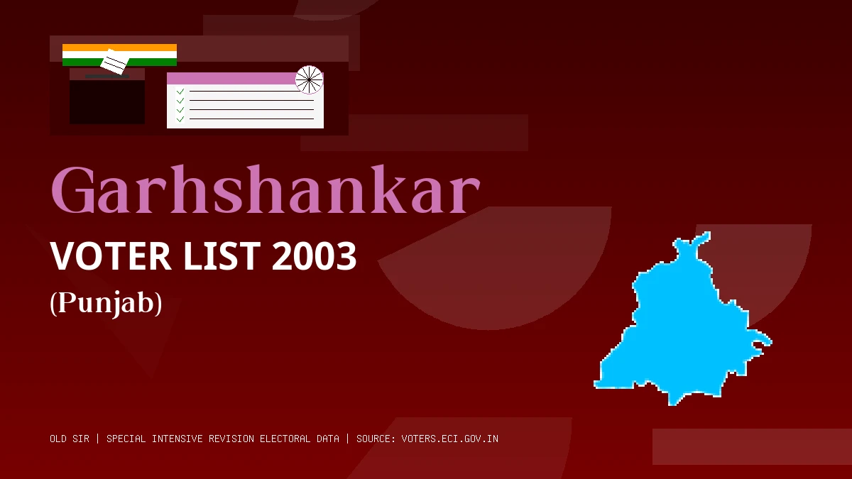 Garhshankar Voter List 2003 PDF Download Punjab