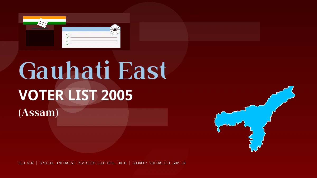 Gauhati East Voter List 2005 PDF Download Assam