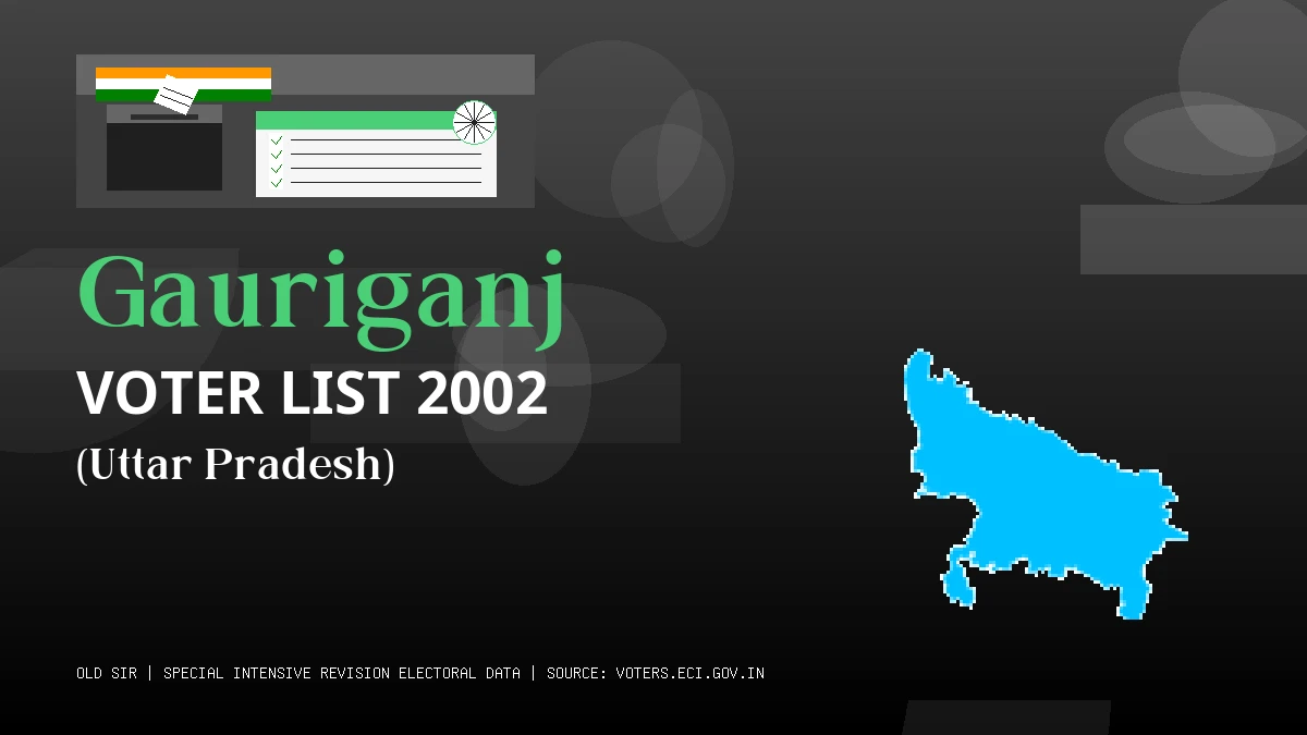 Gauriganj Voter List 2002 PDF Download Uttar Pradesh