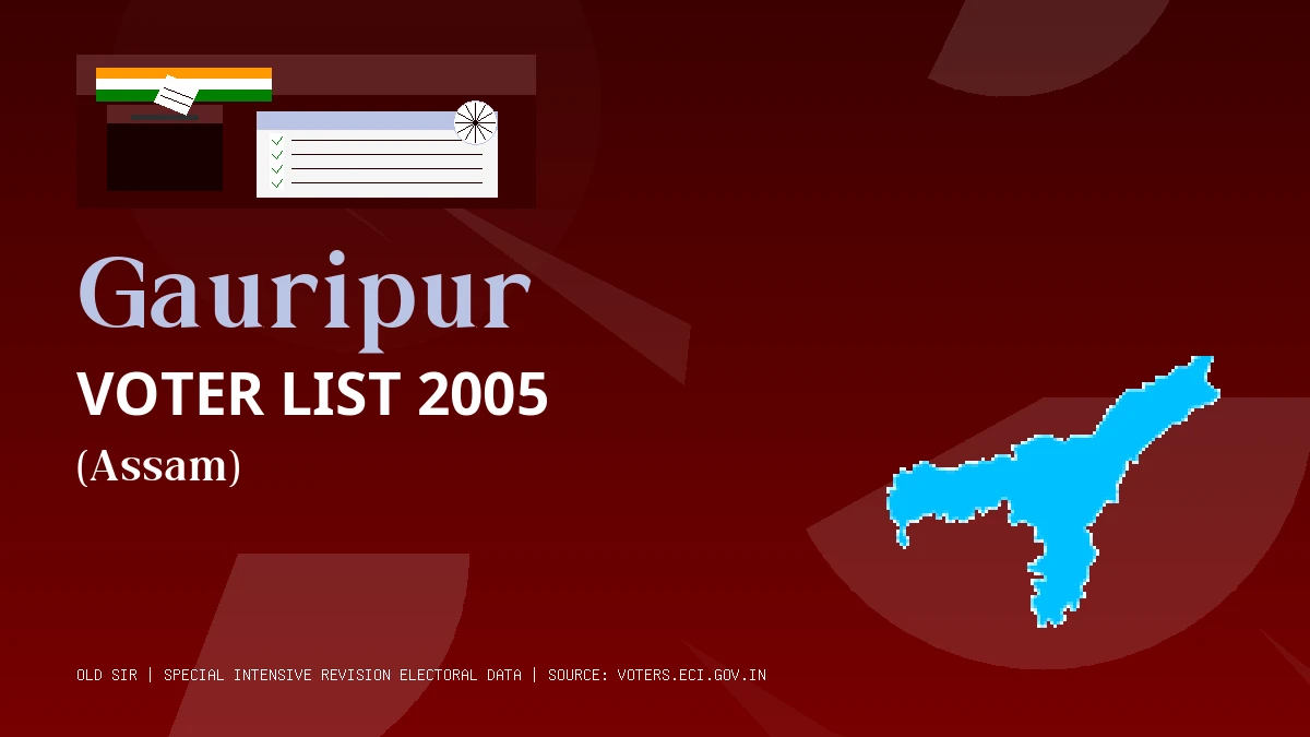 Gauripur Voter List 2005 PDF Download Assam