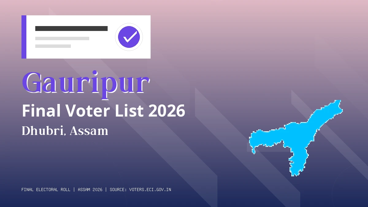 Gauripur Final Voter List 2026 Assam