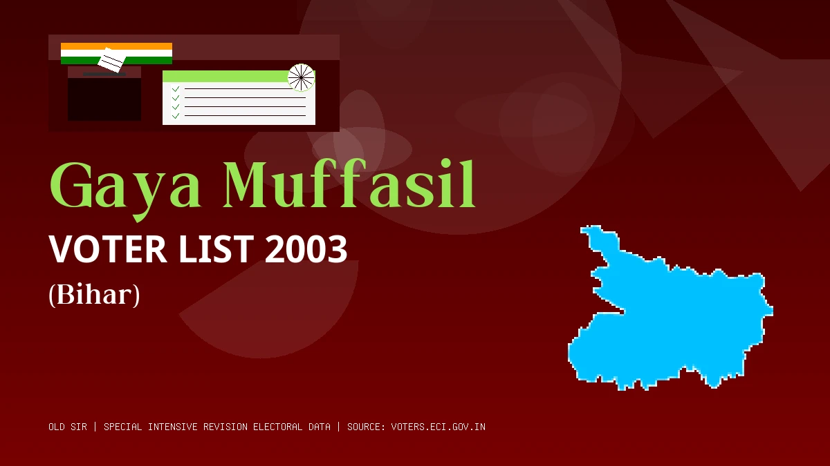 Gaya Muffasil Voter List 2003 PDF Download Bihar