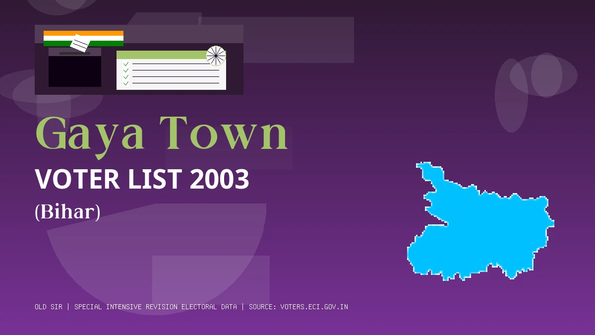Gaya Town Voter List 2003 PDF Download Bihar