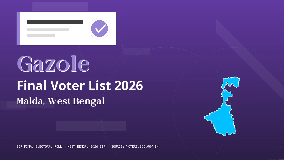 Gazole Final Voter List 2026 West Bengal