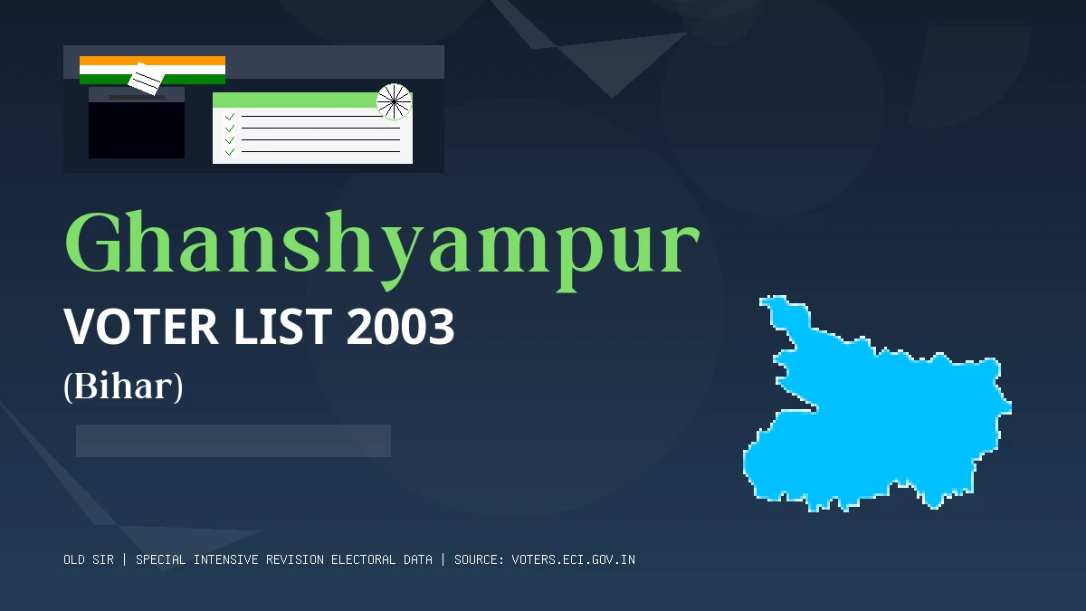 Ghanshyampur Voter List 2003 PDF Download Bihar