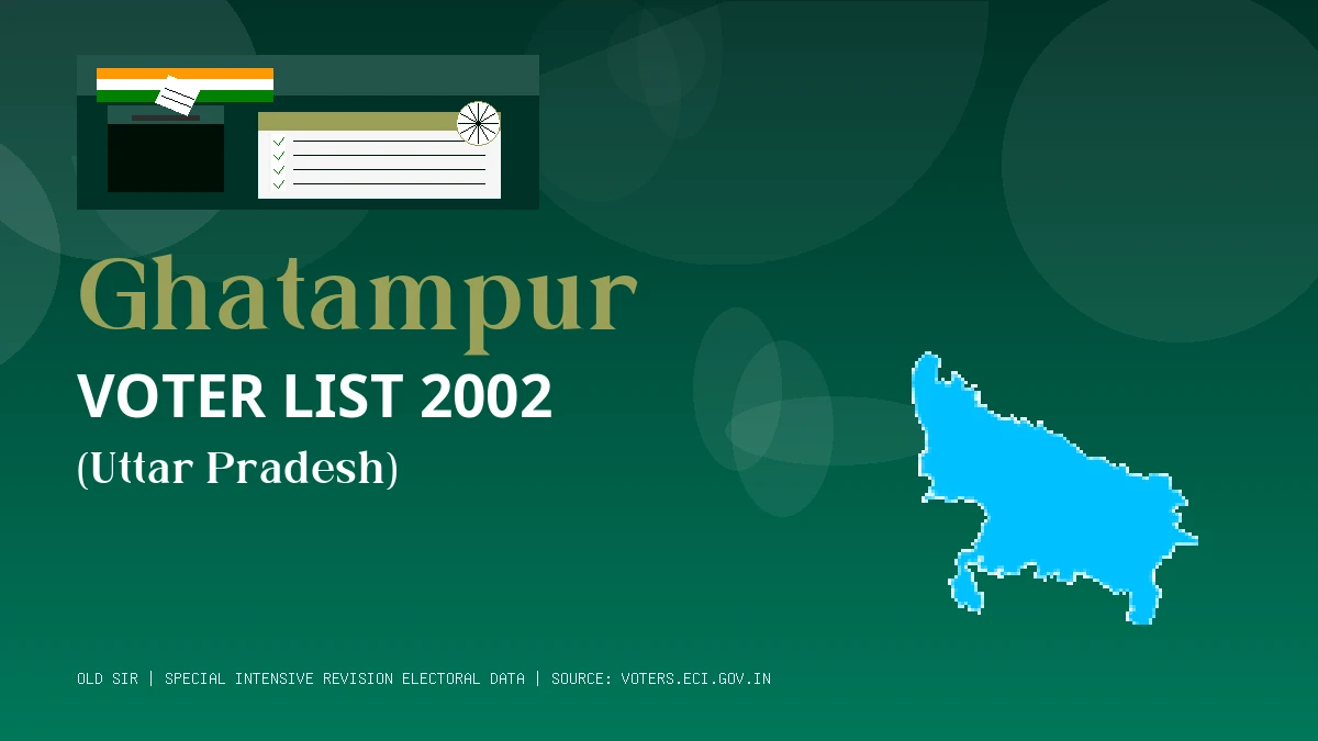 Ghatampur Voter List 2002 PDF Download Uttar Pradesh