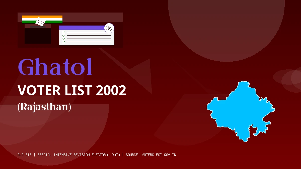 Ghatol Voter List 2002 PDF Download Rajasthan