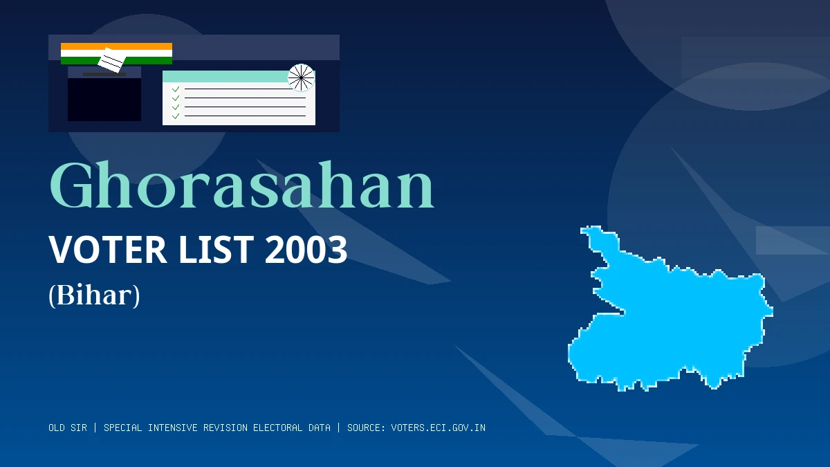 Ghorasahan Voter List 2003 PDF Download Bihar