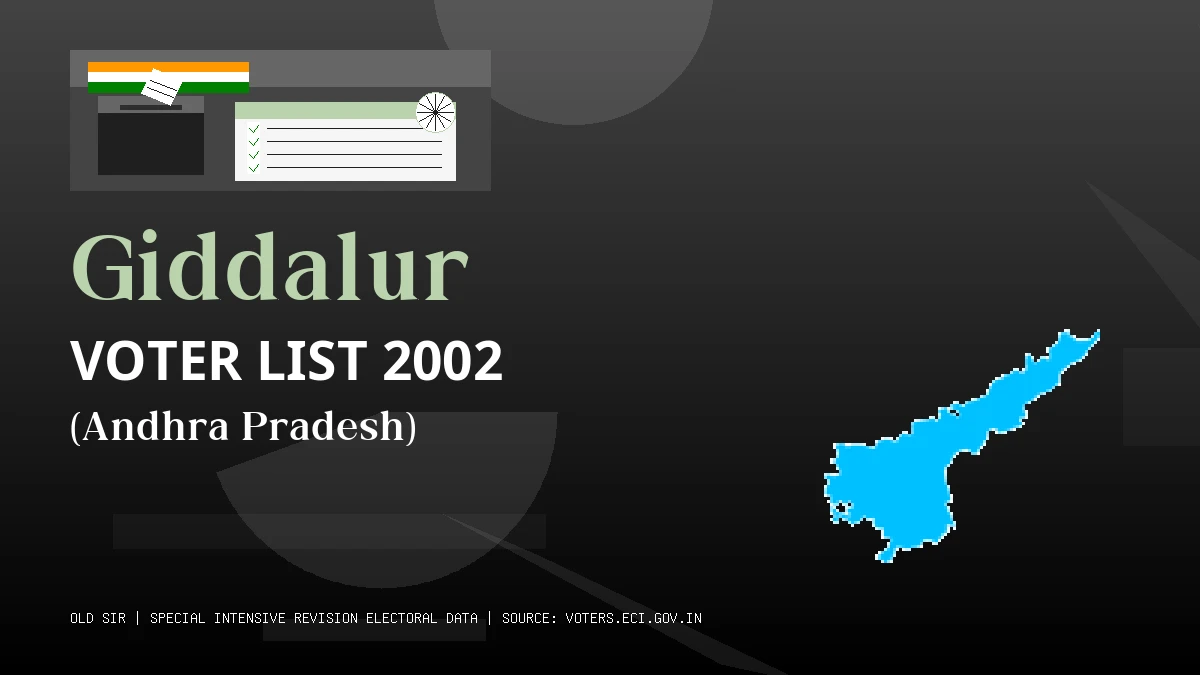 Giddalur Voter List 2002 PDF Download Andhra Pradesh