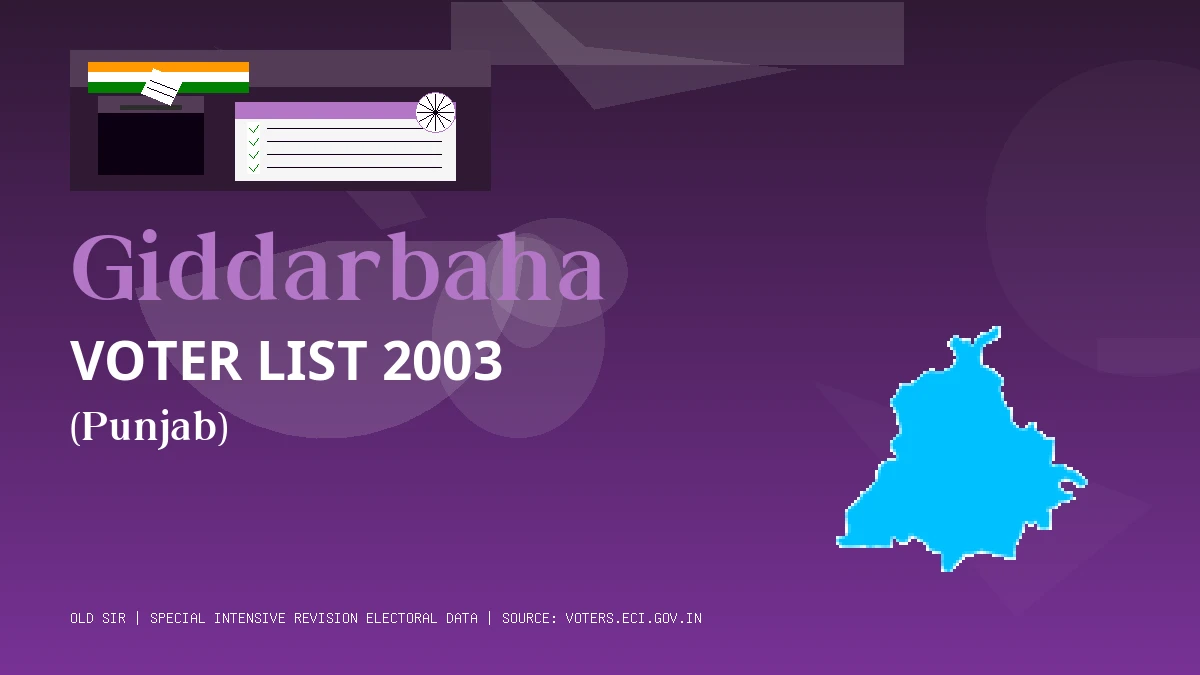 Giddarbaha Voter List 2003 PDF Download Punjab