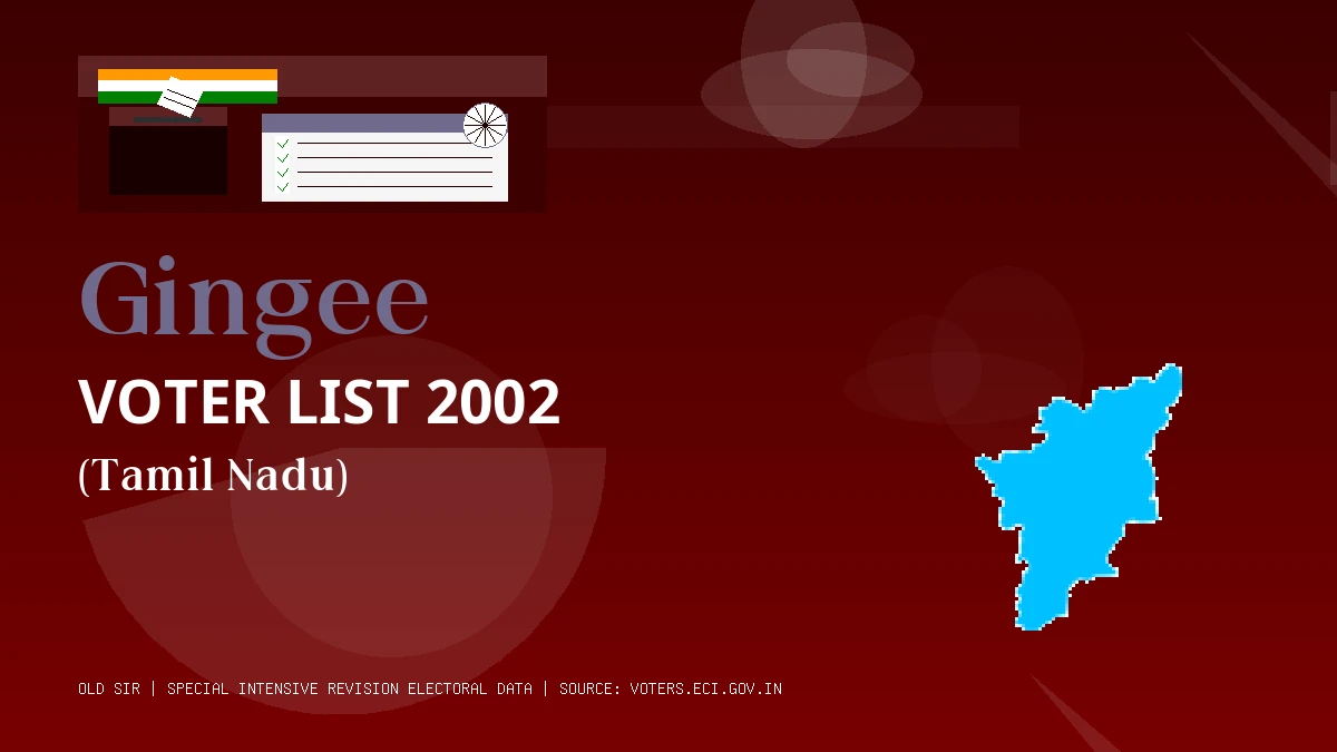 Gingee Voter List 2002 PDF Download Tamil Nadu