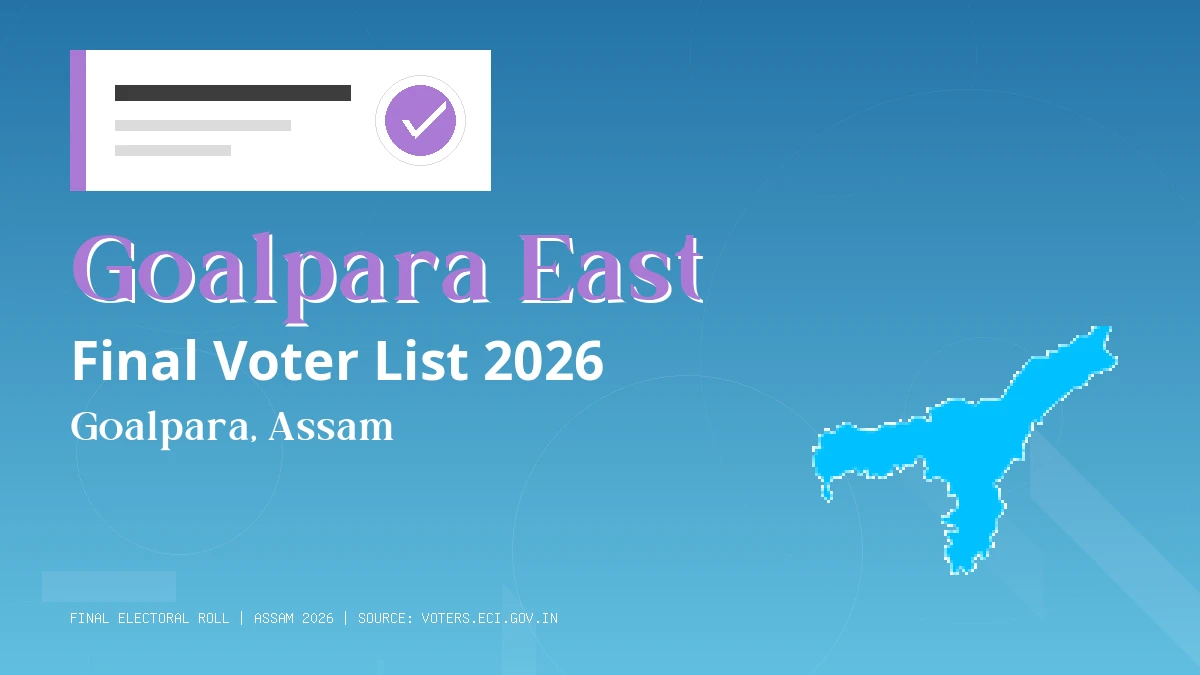 Goalpara East Final Voter List 2026 Assam