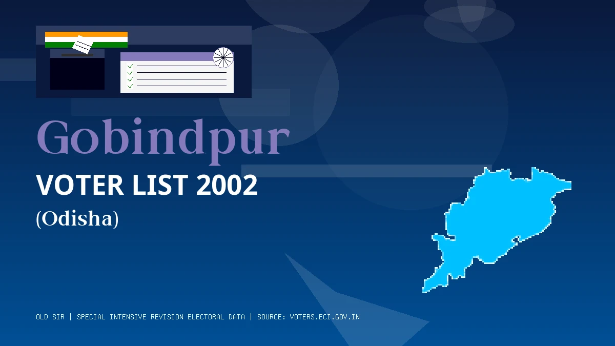 Gobindpur Voter List 2002 PDF Download Odisha