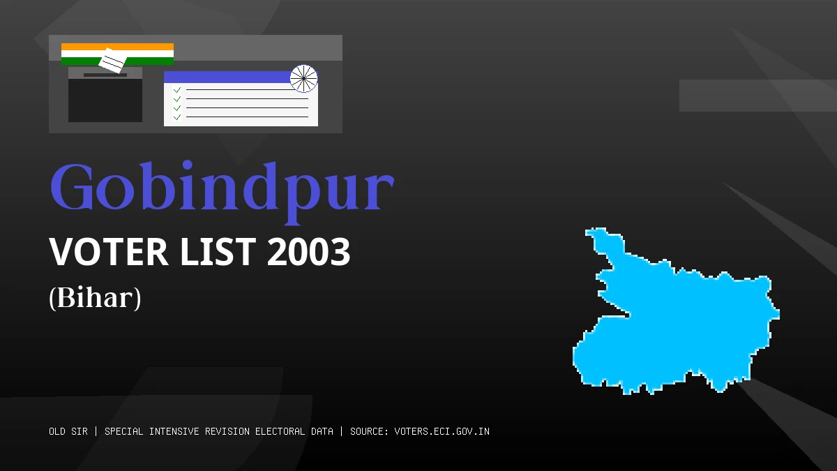 Gobindpur Voter List 2003 PDF Download Bihar