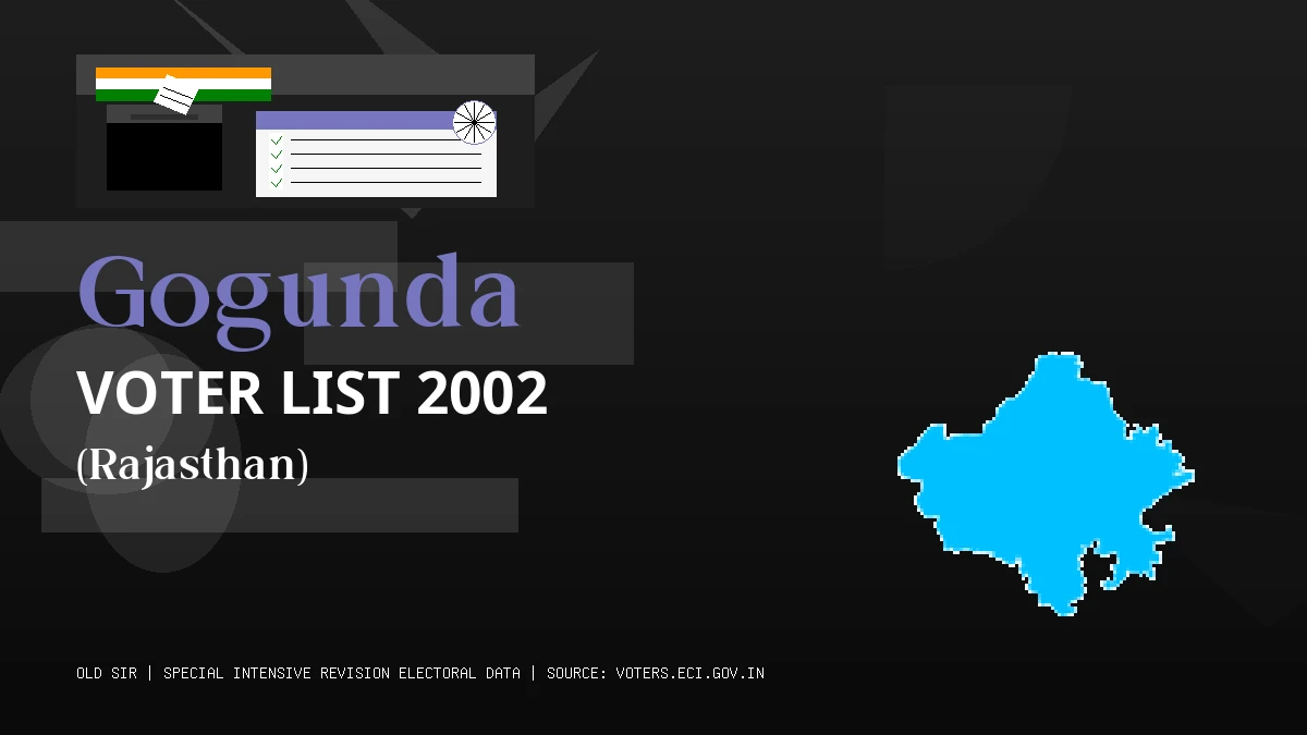 Gogunda Voter List 2002 PDF Download Rajasthan
