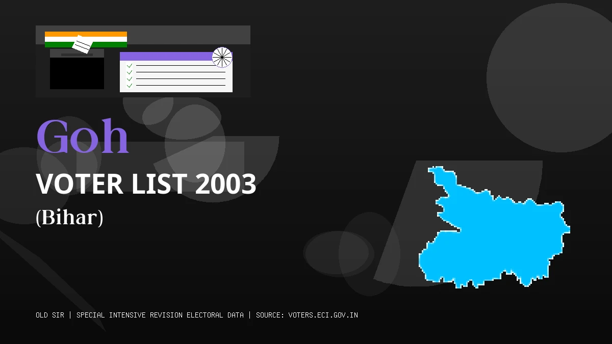 Goh Voter List 2003 PDF Download Bihar