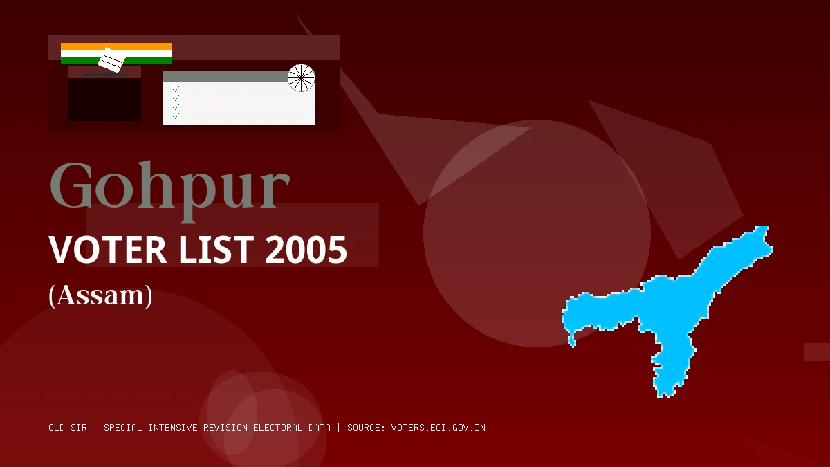 Gohpur Voter List 2005 PDF Download Assam