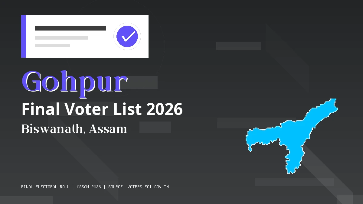Gohpur Final Voter List 2026 Assam