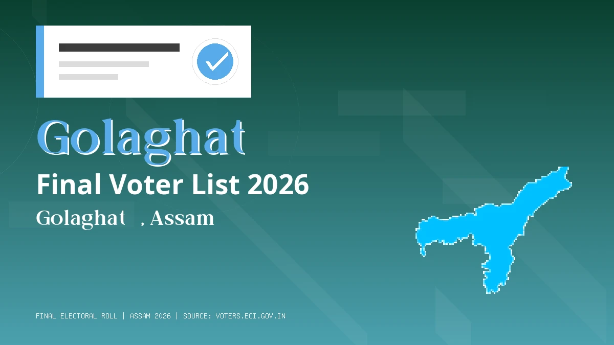 Golaghat Final Voter List 2026 Assam