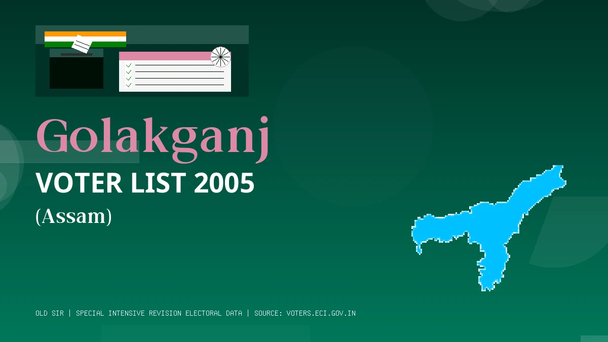 Golakganj Voter List 2005 PDF Download Assam