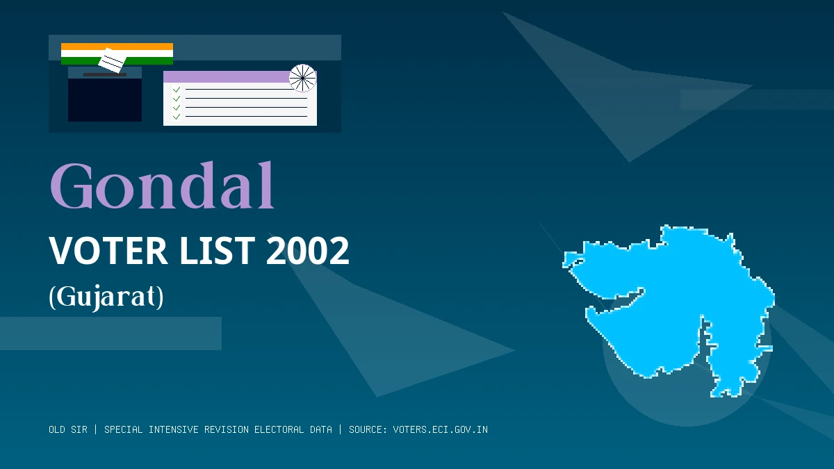 Gondal Voter List 2002 PDF Download Gujarat
