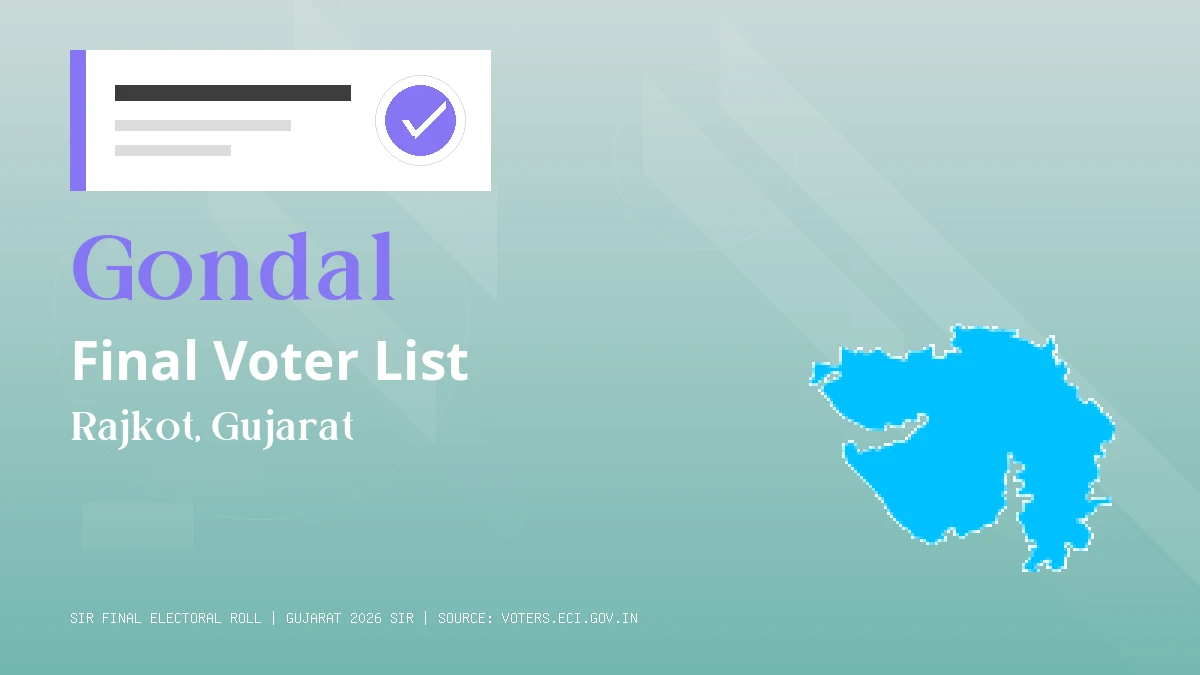 Gondal Final Voter List Gujarat