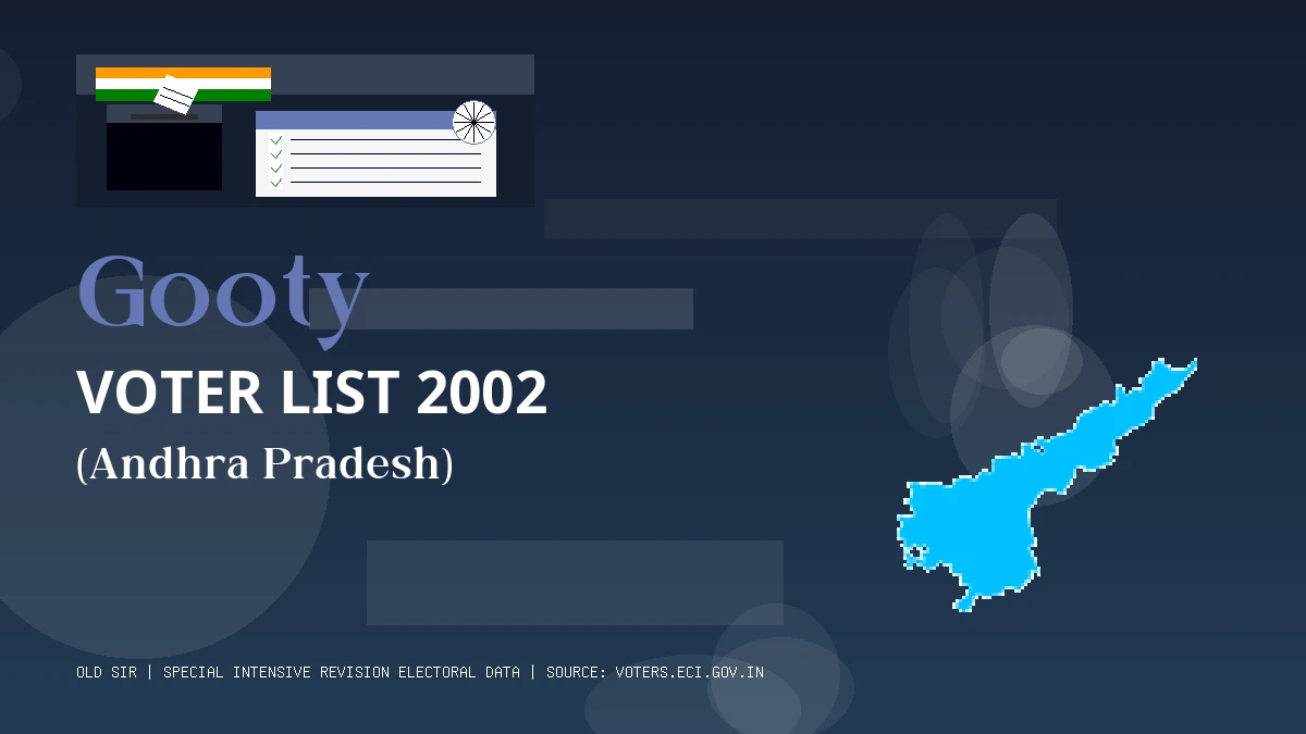 Gooty Voter List 2002 PDF Download Andhra Pradesh