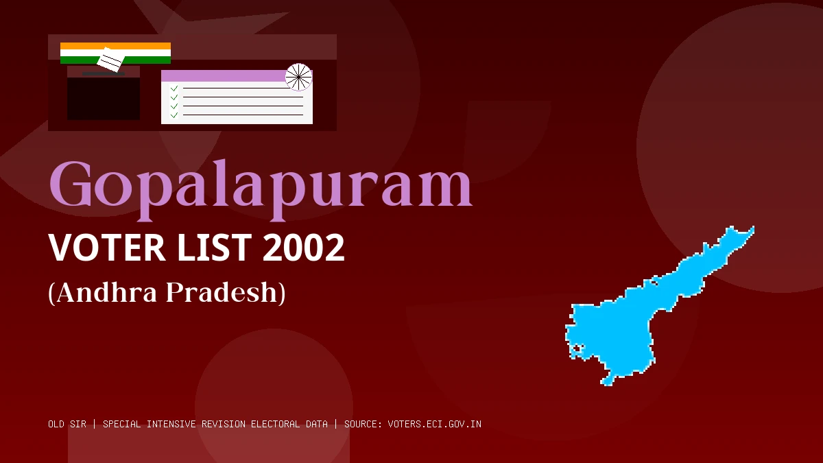 Gopalapuram Voter List 2002 PDF Download Andhra Pradesh
