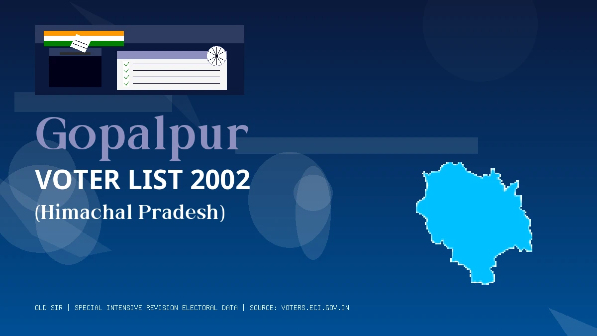 Gopalpur Voter List 2002 PDF Download Himachal Pradesh