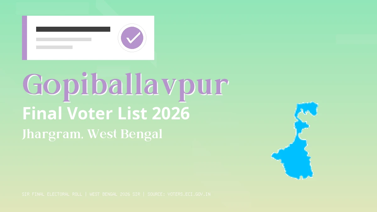 Gopiballavpur Final Voter List 2026 West Bengal