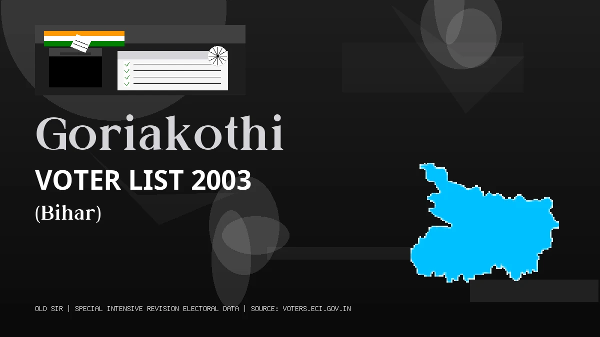 Goriakothi Voter List 2003 PDF Download Bihar